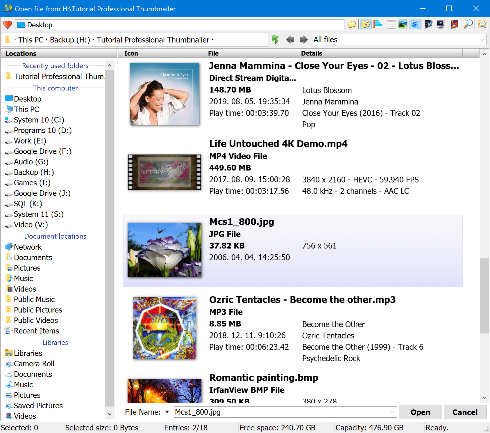 Filesystem Dialogs Library Snapshots File and folder dialog library